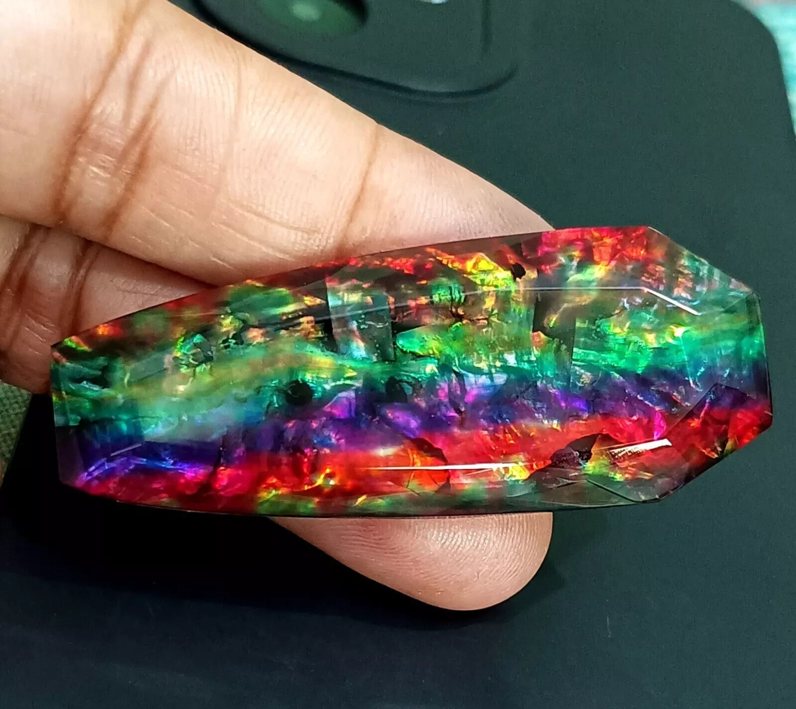 59.49 Ct Natural Ammolite Opal-Like Organic Fancy Doublet Loose Rare GEMSTONE