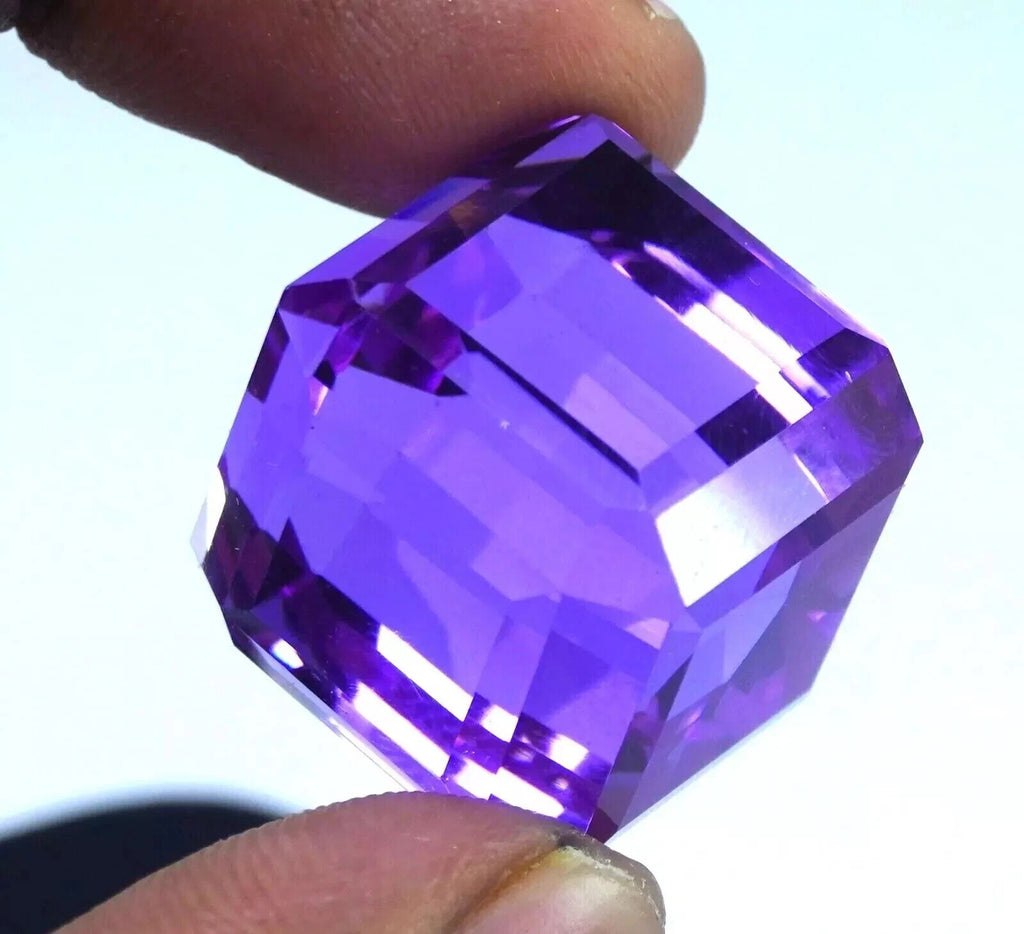 Cube Cut Topaz Purple Pink Color 91.50 Ct Brazilian Loose Gemstone