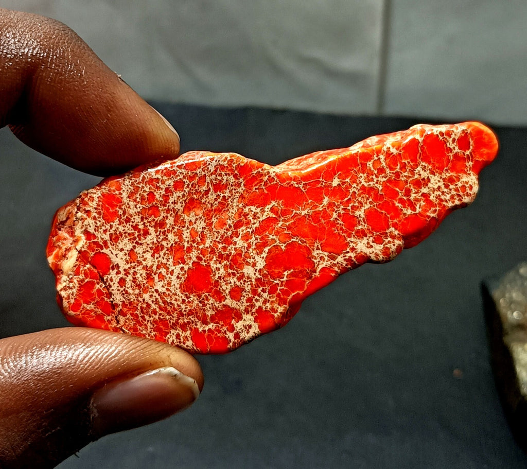 92.0 Ct Natural Arizona Superior Orange Turquoise Slab Rough Certified Gemstone