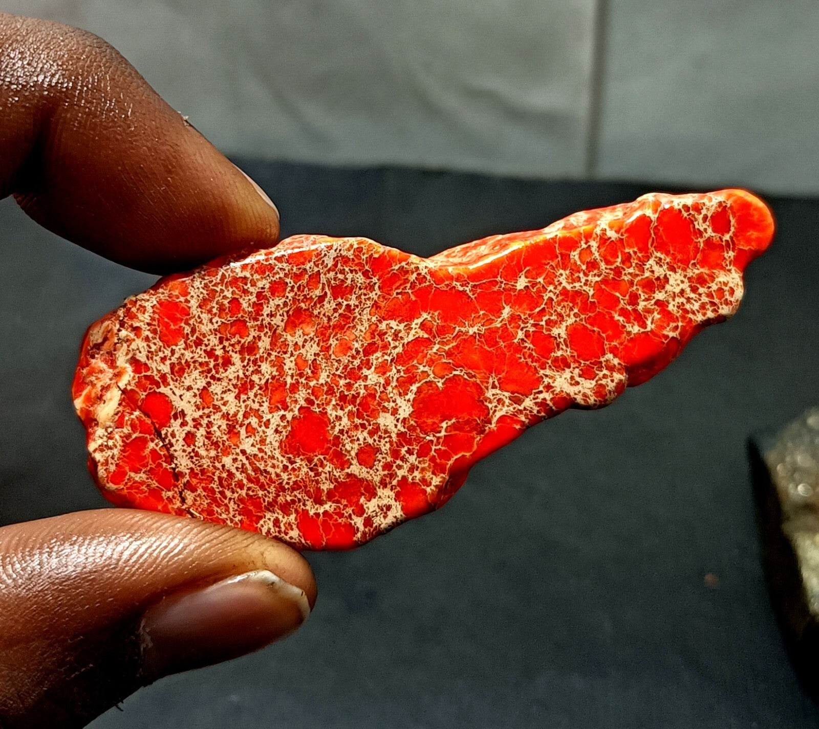 92.0 Ct Natural Arizona Superior Orange Turquoise Slab Rough Certified Gemstone