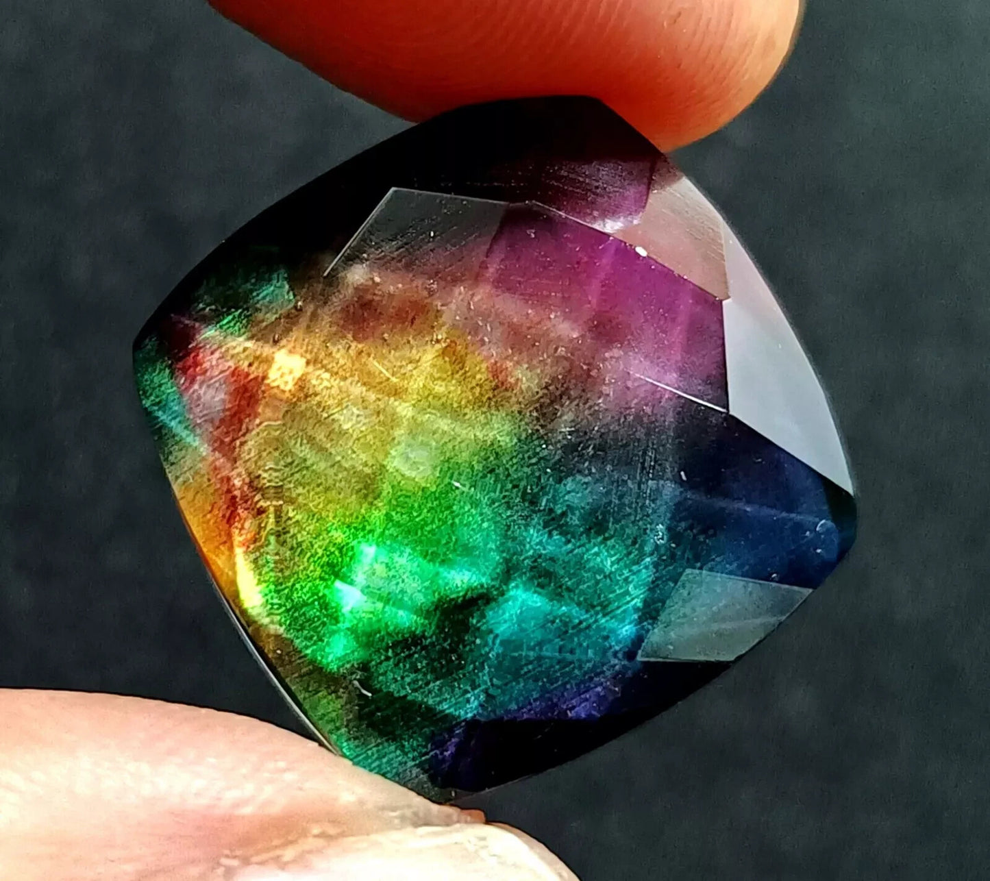 18.75 Ct Natural Ammolite Opal-Like Organic Doublet CERTIFIED Loose GEMSTONE