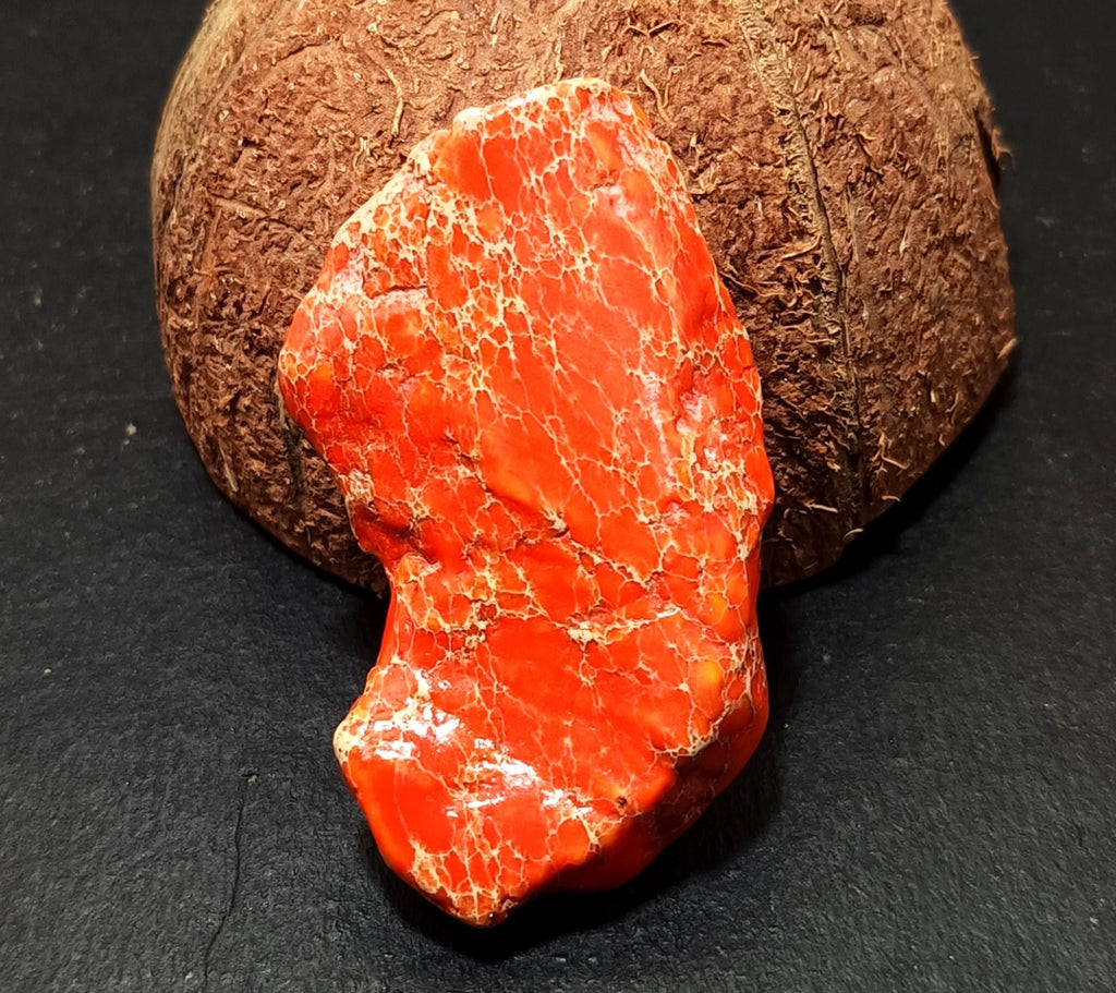 90.80 Ct Natural Arizona Superior Orange Turquoise Slab Rough Certified Gemstone