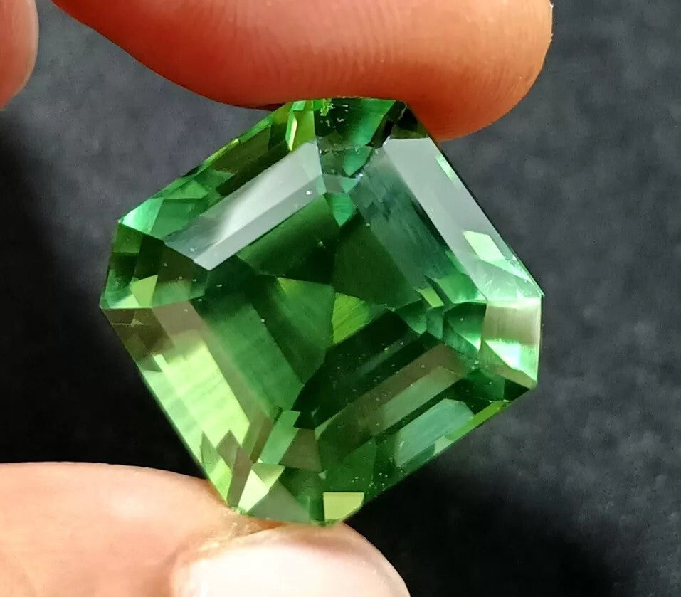 39 Ct Natural Green Sapphire Flawless EGL Certified Asscher Cut Loose Gemstone