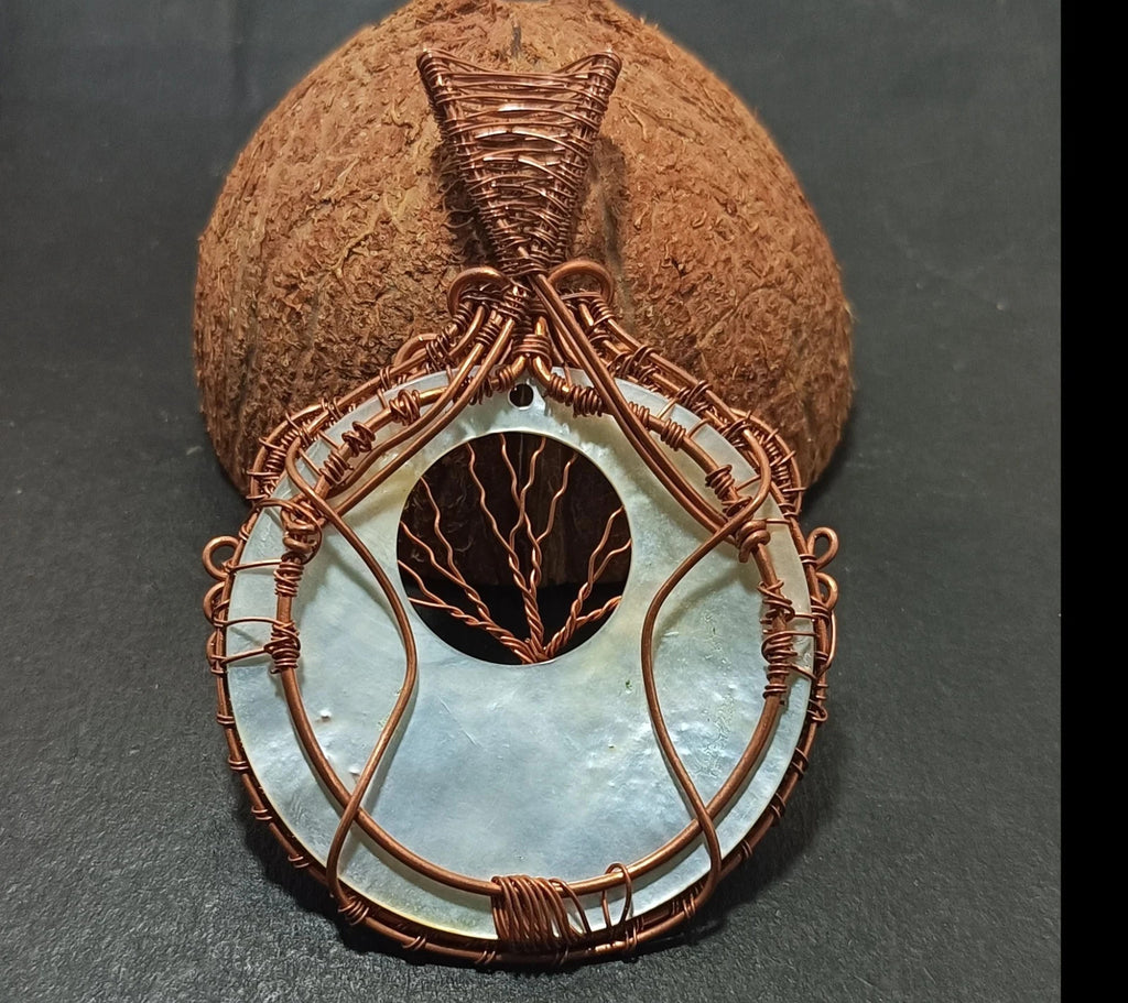 Gift For Her Copper Labradorite Jewelry Wire Wrapped Tree Life Pendant 127.60 Ct