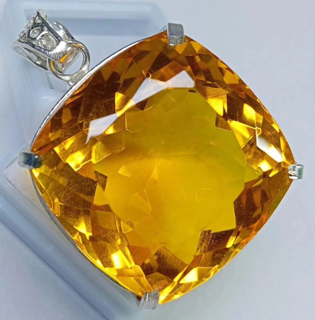EGL Certified Natural 100.20 Ct Brazilian Cushion Topaz Pendant Loose Gemstone