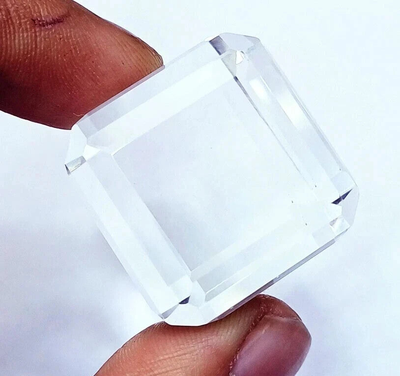 100 Ct Cube Cut Natural EGL Certified Brazilian White Color Topaz Loose Gemstone