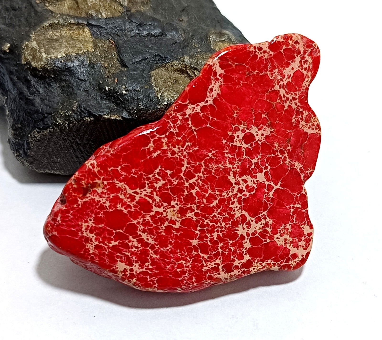 58.5 Ct Natural Arizona Superior Red Turquoise Slab Rough Certified Gemstone