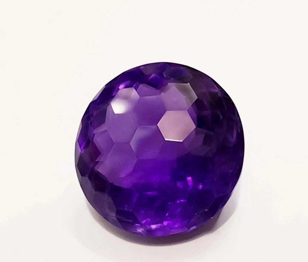 Round Football Cut 23 Ct Amethyst Violet Quality Certified Loose Gemstone