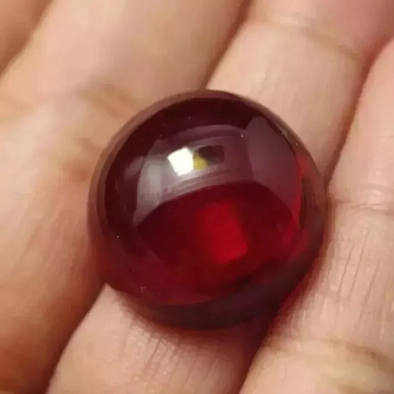 Certified A+ Natural 13.15 Ct Burmese Red Ruby Round Cabochon Loose Gemstone
