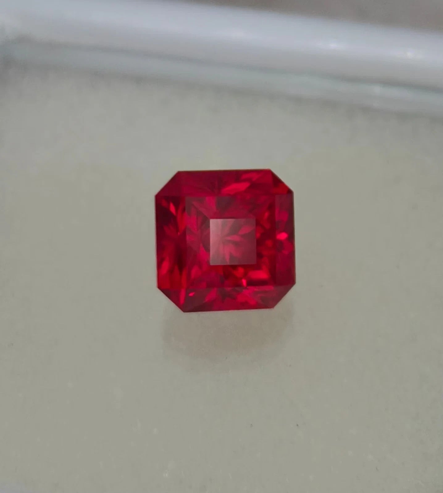 10 mm Natural Mozambique Red Ruby Asscher Cut Certified Loose GEMSTONE 5.70 Ct