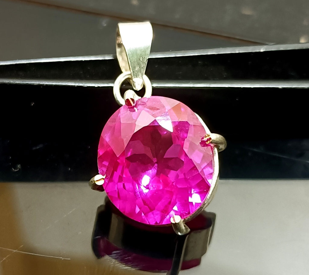 EGL Certified 31.95 Ct Natural Pink RUBY 925 Solid Silver Pendant Loose Gemstone