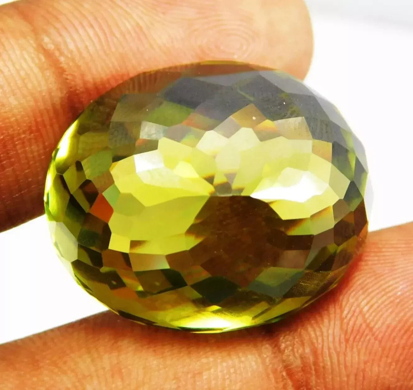 102 Ct Natural Cambodian Green Zircon Oval Cut " CERTIFIED " Loose Gemstone