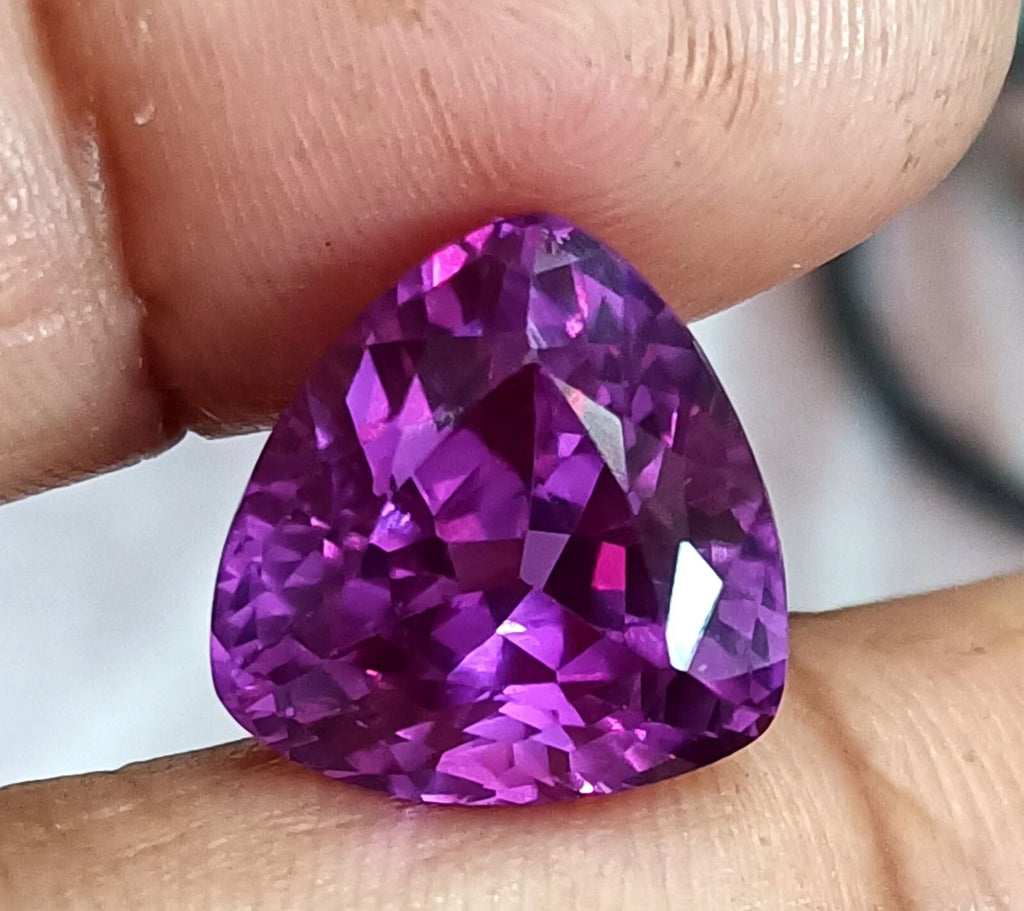 A++ TRILLION Cut NATURAL Ceylon Bi-Color Change Sapphire Loose GEMSTONE 11.85 Ct