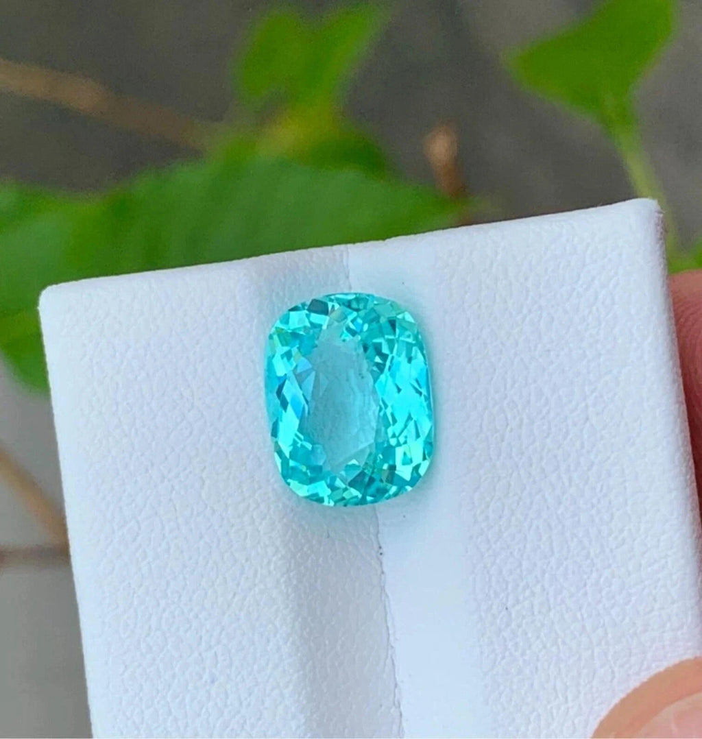 Certified Natural Paraiba Tourmaline 10.45 Ct Neon Blue Cushion Loose Gemstone