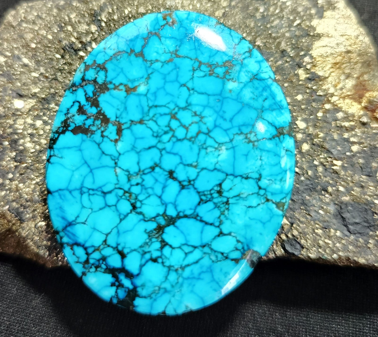 79.45 Ct Natural Turquoise Arizona blue oval Cut Loose Gemstone With Free Gift