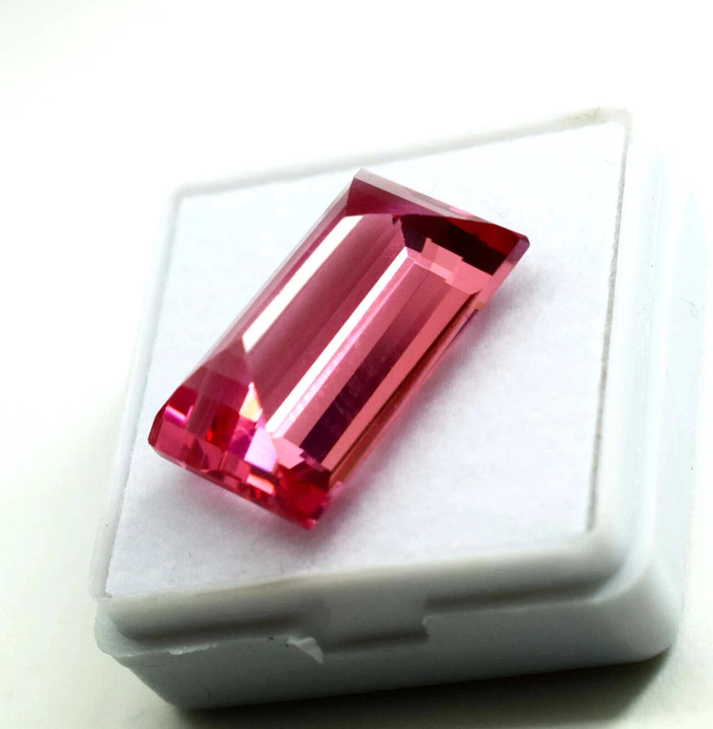 AAA Natural Ceylon Padparadscha Sapphire Baguette Cut Loose Gemstone 22.25 Ct