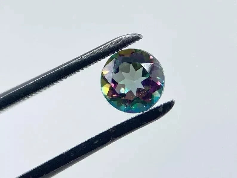 5 MM Natural Rainbow Color RoundCut Mystic Topaz Certified LooseGemstone 15 Pcs