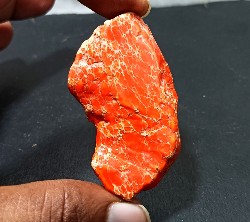 90.80 Ct Natural Arizona Superior Orange Turquoise Slab Rough Certified Gemstone