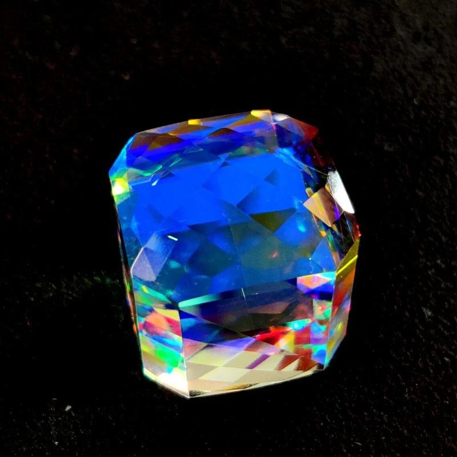 Certified 50 Ct Natural Rainbow Color Cube Cut Mystic Topaz Loose Gemstone