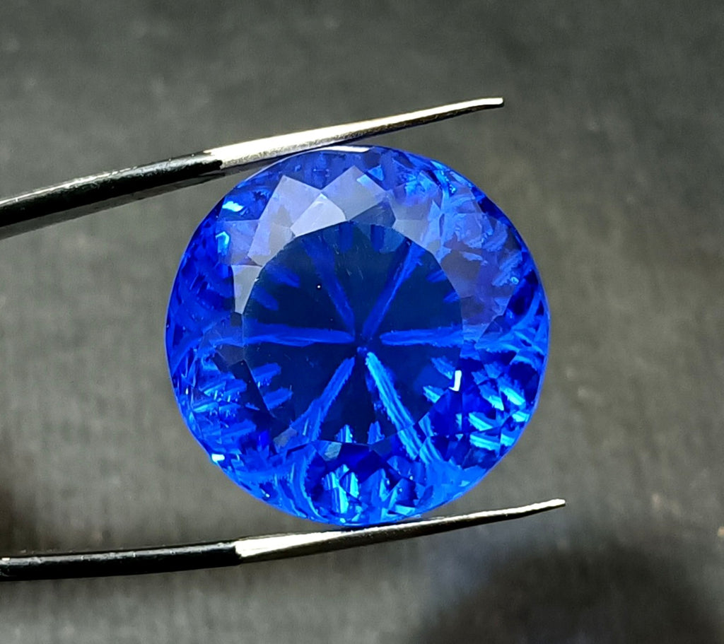 41.40 Ct Round Fine Cut EGL Certified Brazilian Round Color Topaz Loose Gemstone