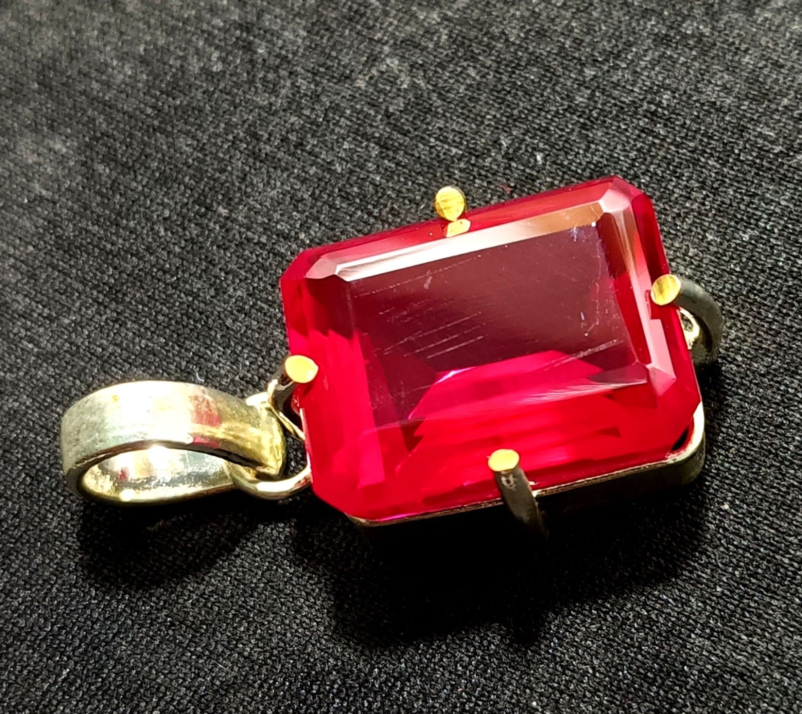 EGL Certified 45.20 Ct Natural RUBY 925 Solid Silver Pendant Loose Gemstone