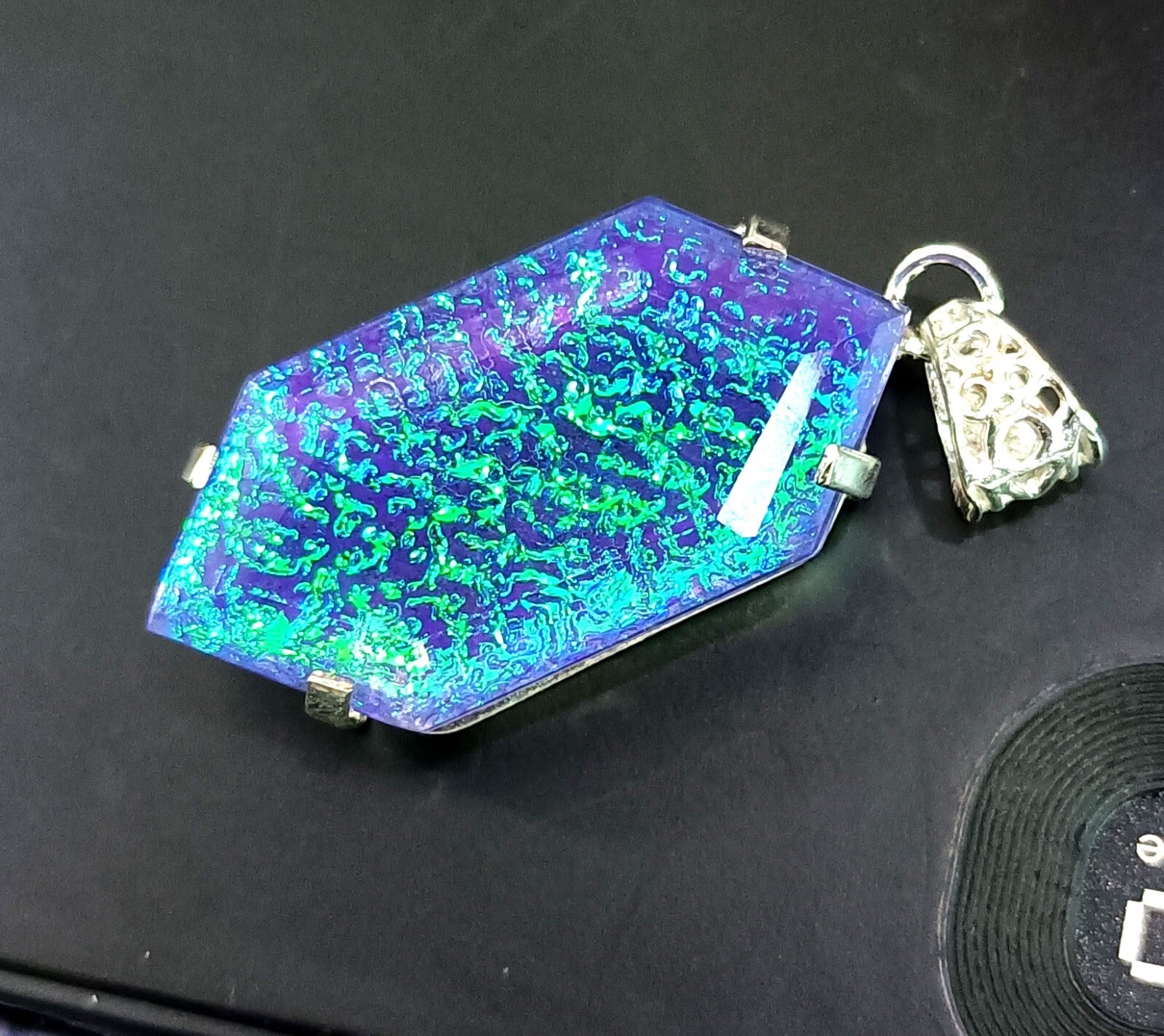 94.10 Ct Emerald Monarch Fire Opal Doublet 925 SolidSilver PendantGemstone