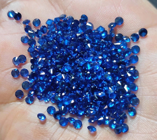 3 MM 20 Pcs Lot Natural Blue Color Sapphire Round Cut Certified Loose Gemstone