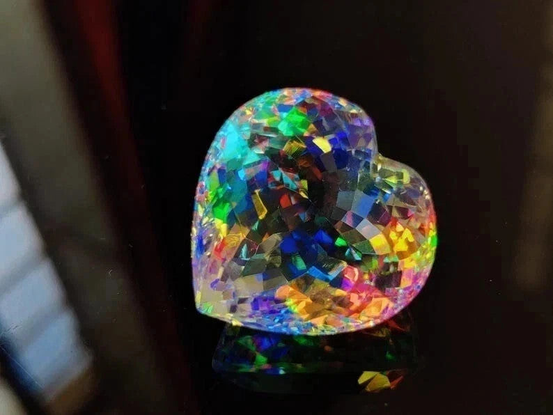 AAA Natural 56.65 Ct Mystic Topaz Rainbow Color Heart Cut Loose Gemstone