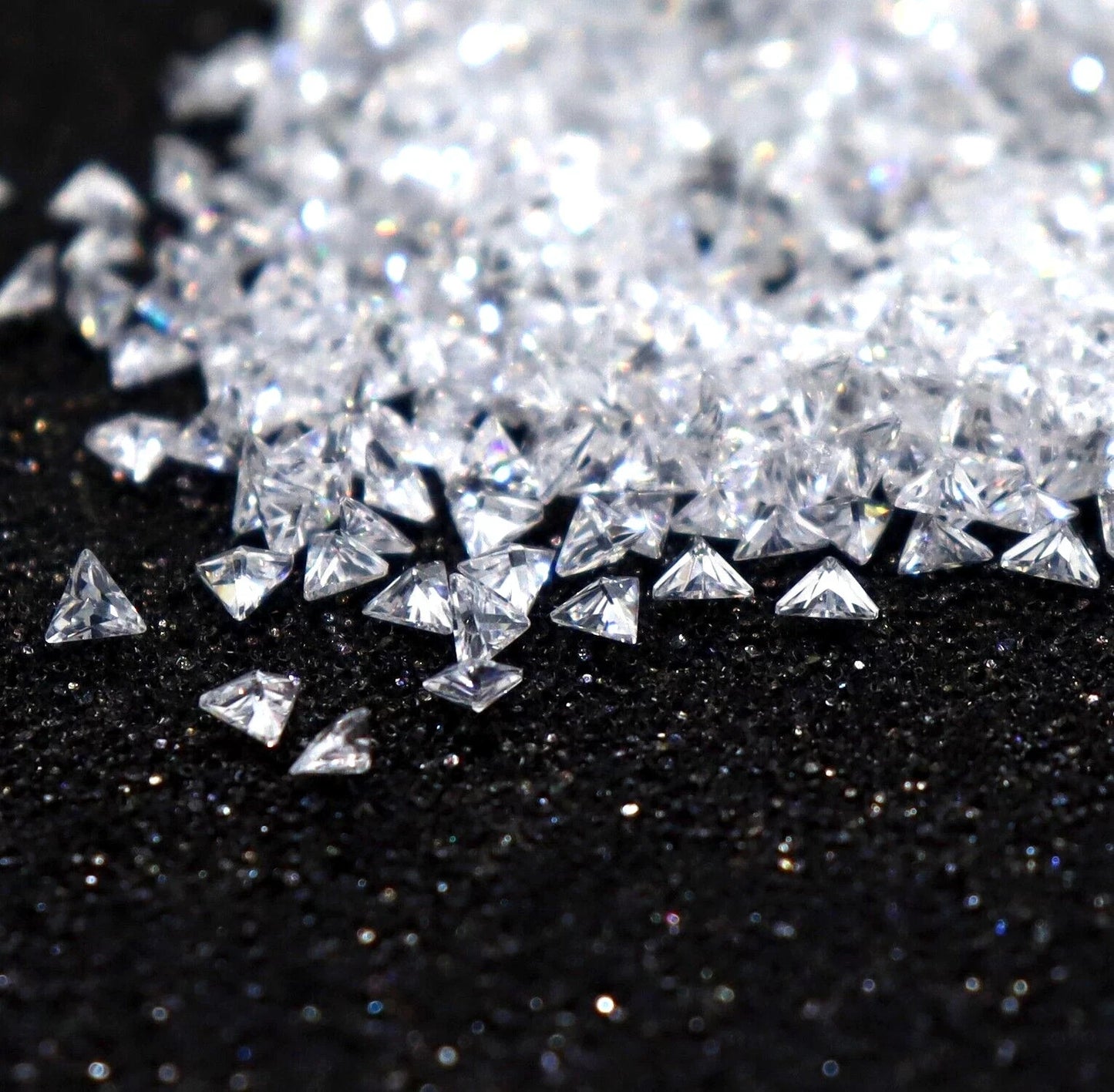 Natural White Sapphire 4 mm Cut Trillion 20 Piece Certified Loose Gemstone Lot