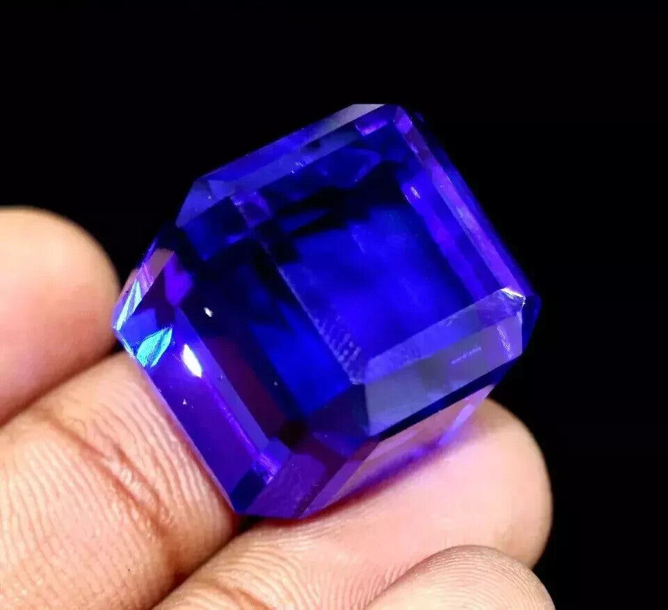 30 Ct AAA+ Natural Kashmiri Blue Sapphire Loose Gemstone CUBE Cut EGL Certified