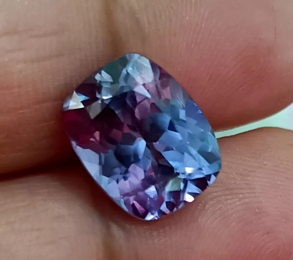 NATURAL Loose Montana Bi-Color Change Sapphire Cushion Cut GEMSTONE 10.00 Ct