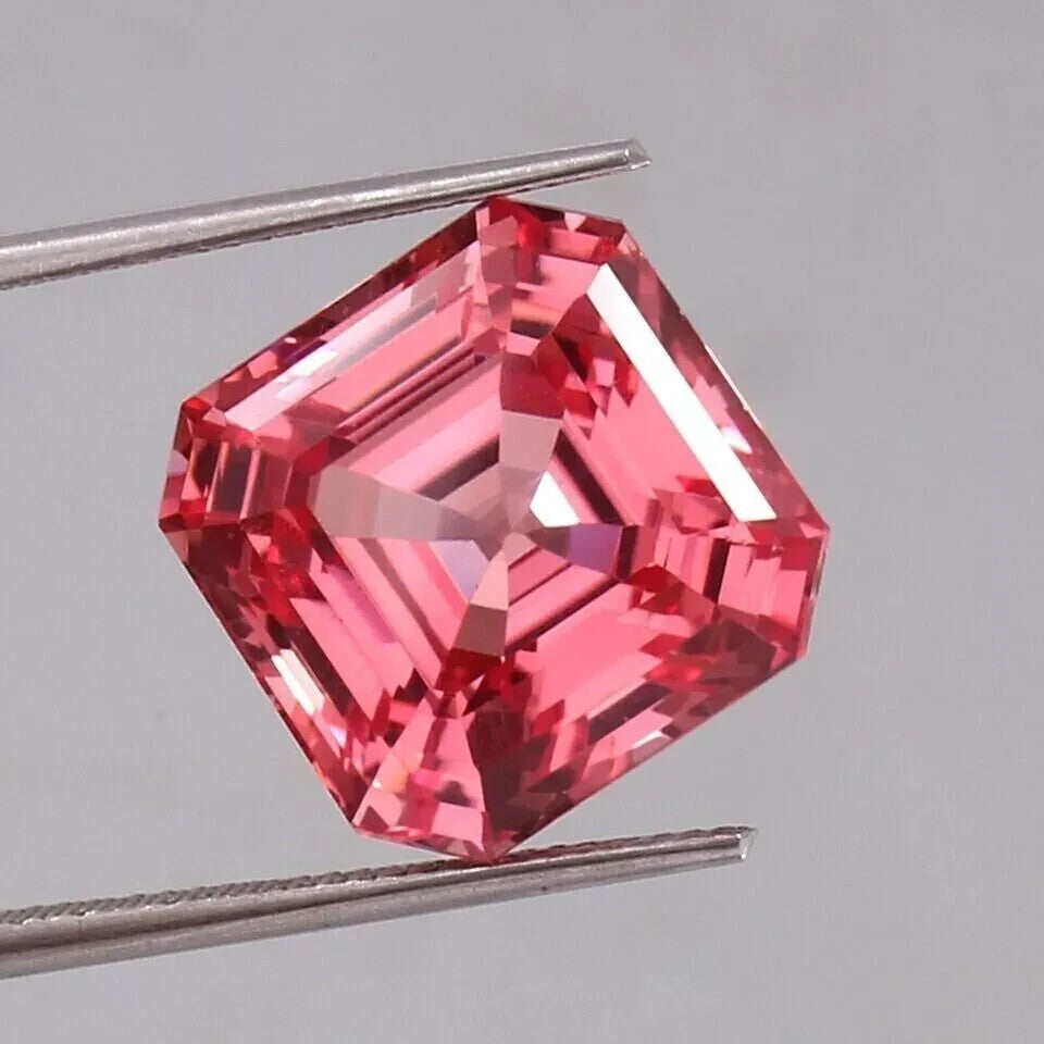 12 x 12 mm Certified Natural Padparadscha Sapphire 9.5 Ct Asscher Loose Gemstone