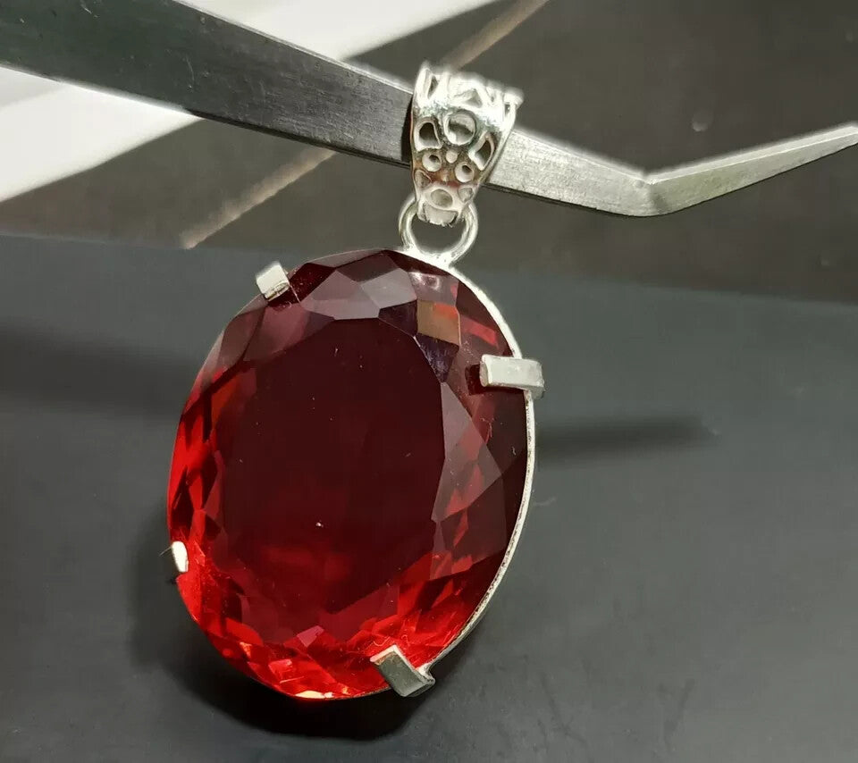 EGL Certified Natural 93.05 Ct Brazilian OVAL RED Topaz Pendant Loose Gemstone