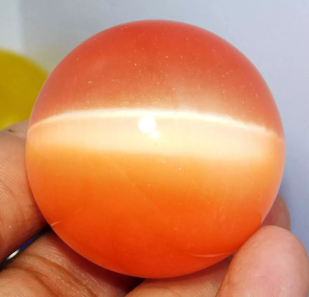 Chrysoberyl 446.5 Ct Natural Orange Cats Eye Ball Cut Loose Certified Gemstone