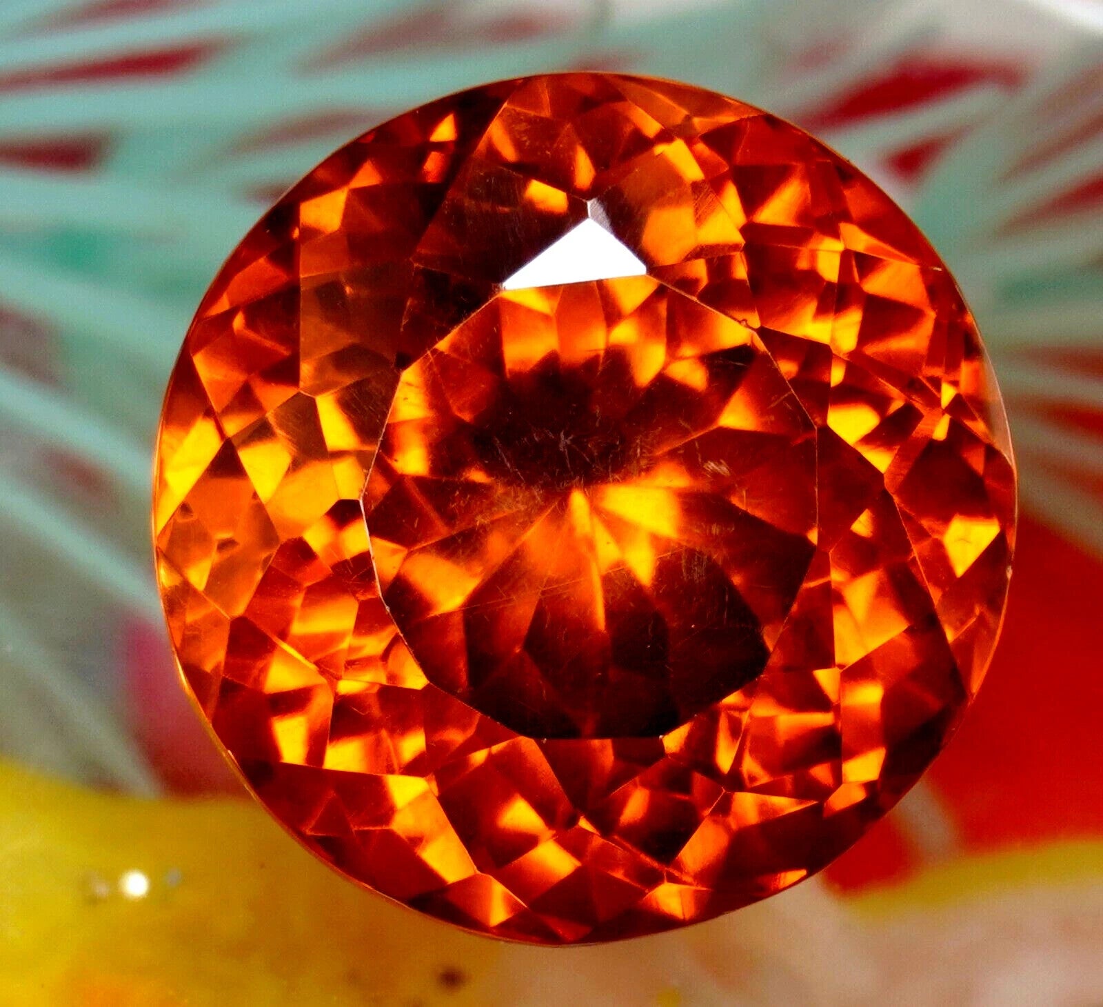 99 Ct Certified Natural Orange Zircon Cambodian Round Cut Loose Gemstone