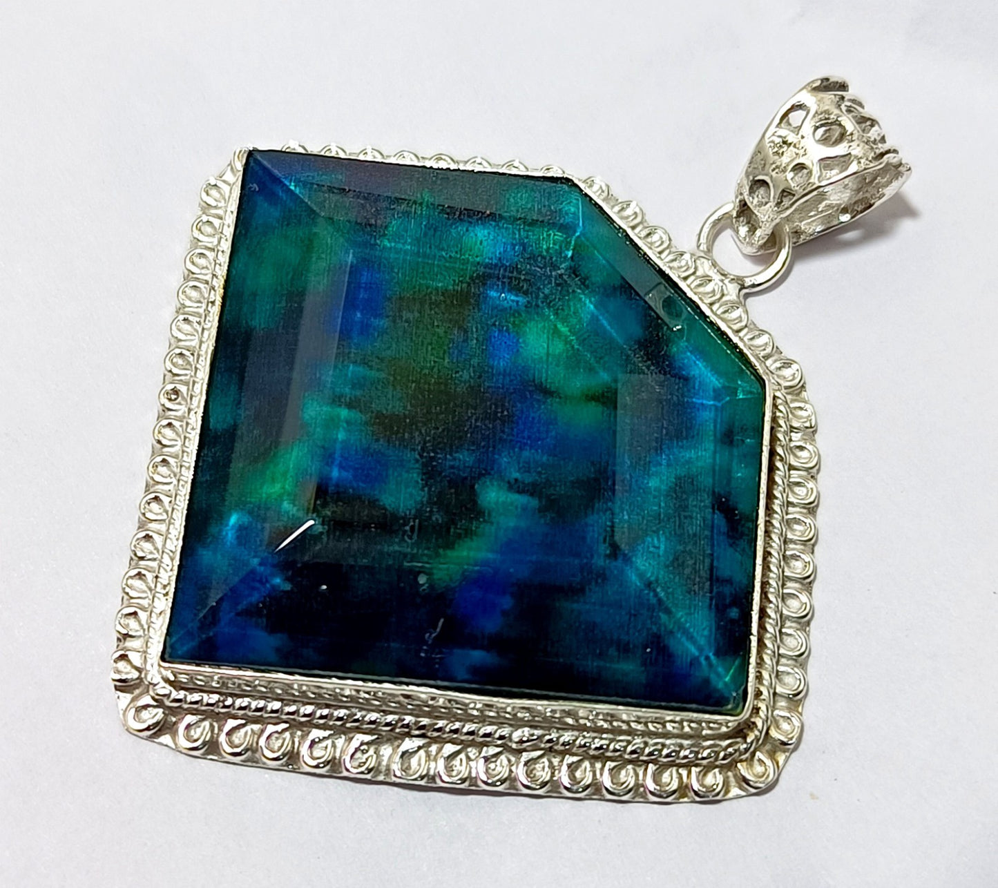 117.75 Ct Natural Ammolite 925 Solid Silver  PENDANT GIE Certified Gemstone