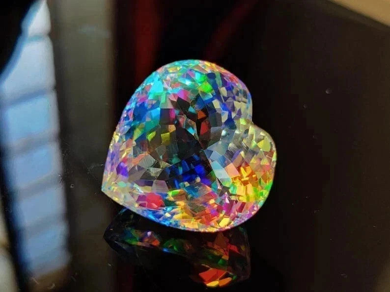 AAA Natural 56.65 Ct Mystic Topaz Rainbow Color Heart Cut Loose Gemstone