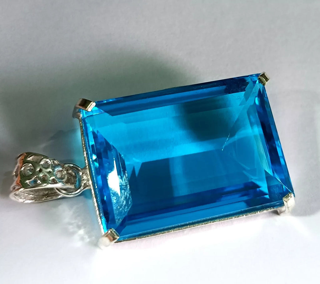 108.50 Ct EGL Certified Natural Topaz 925 Solid Silver Pendant Loose Gemstone
