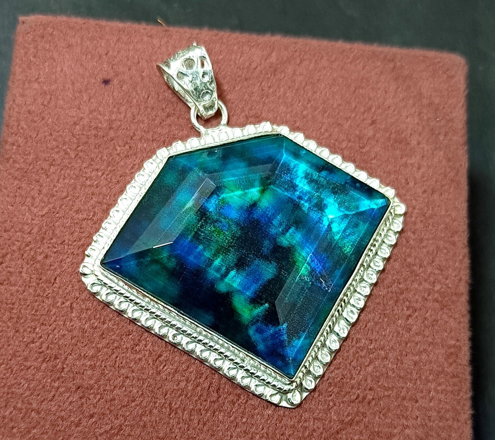 117.75 Ct Natural Ammolite 925 Solid Silver  PENDANT GIE Certified Gemstone