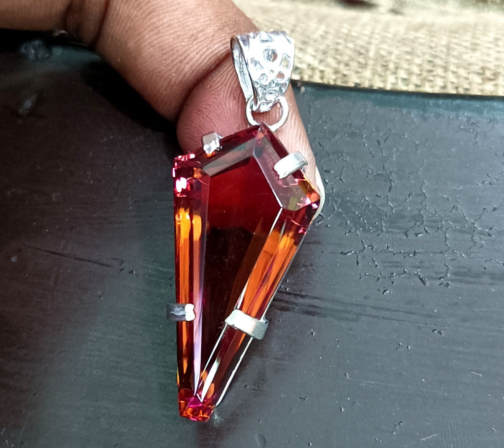 74.85 Ct Natural Zultanite 7 Color Pendant 925 Silver Loose Certified Gemstone