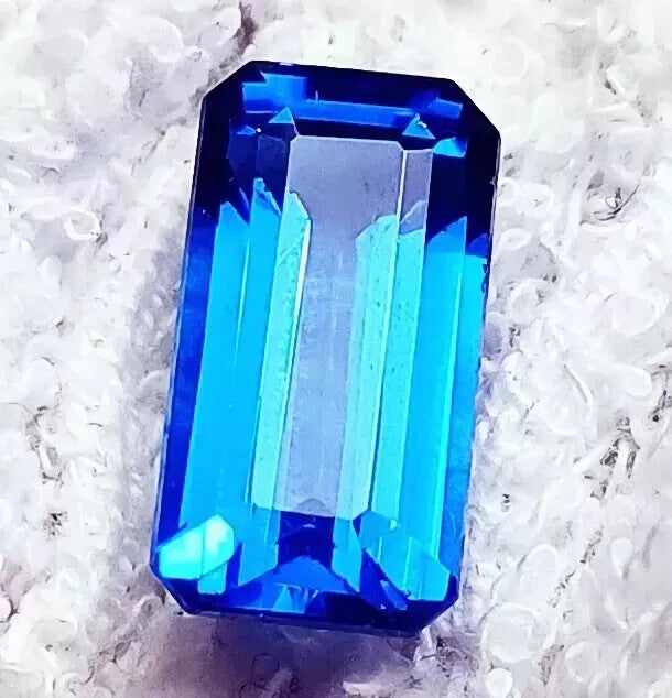 Wonderful Emerald Shape Loose Gemstone 12.20 Ct Natural Blue Sapphire Certified