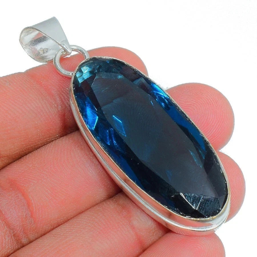 82.80 Ct Certified Natural Topaz 925 Solid Silver Oval Pendant Loose Gemstone