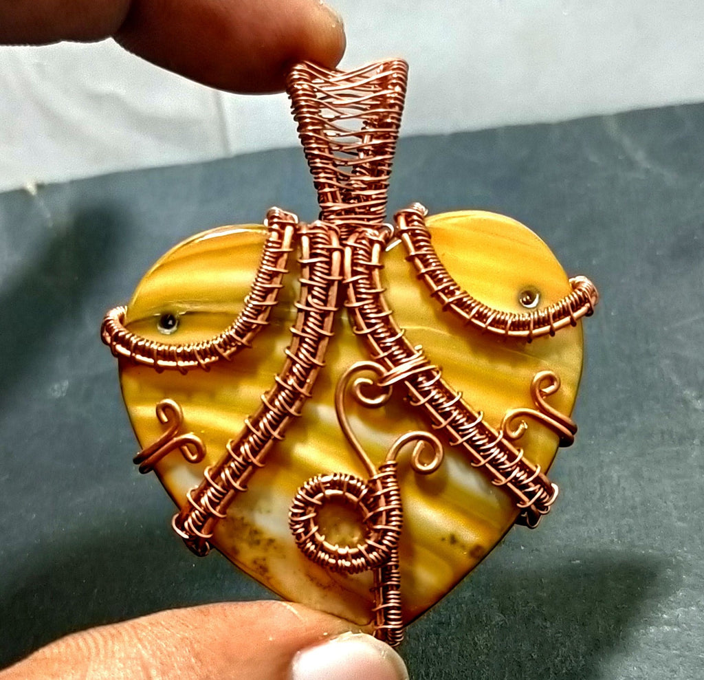 Gift For Her Copper Labradorite Jewelry Wire Wrapped Pendant 107.30 Ct