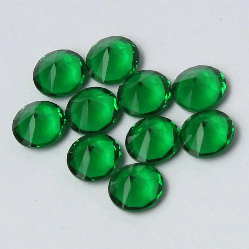 4mm 15 Pcs Exquisite Natural Green Emerald Round Cut Certified Loose Gemstone