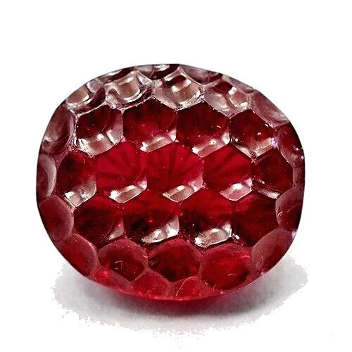 17.45 Ct Natural Certified Red Ruby Honeycomb loose Gemstone Oval Cut Mozambique