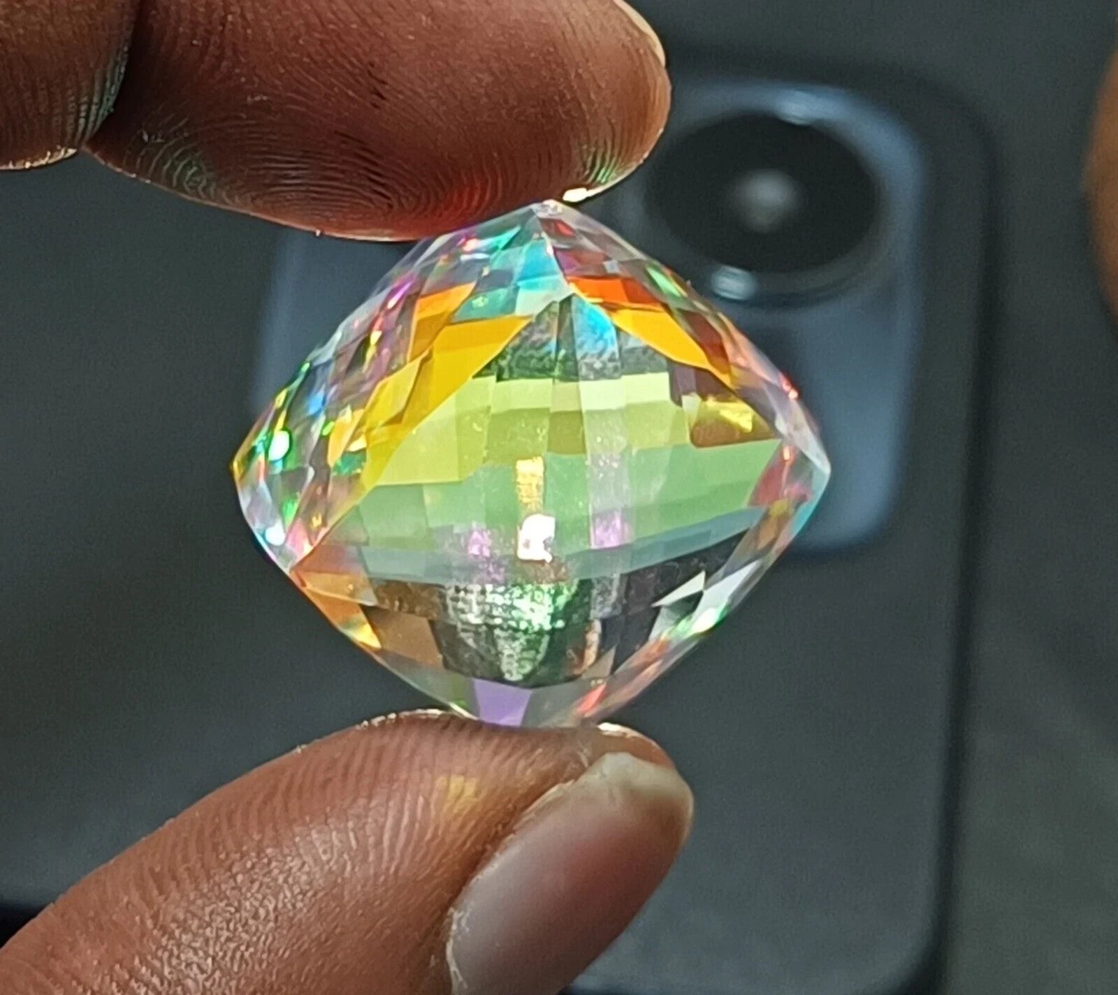 AAA 52.50 CT+ Rainbow Color Fancy Cube Natural Mystic Topaz Loose Gemstone