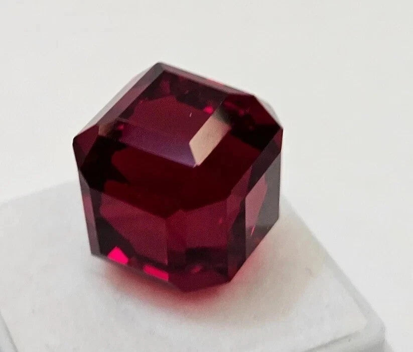30 Ct Natural Certified BURMA Pigeon Blood Red Ruby Cube Unheated Loose Gemstone