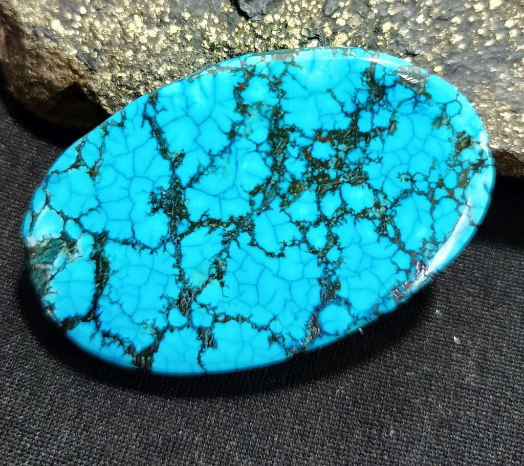 80.50 Ct Natural Turquoise Arizona blue oval Cut Loose Gemstone With Free Gift