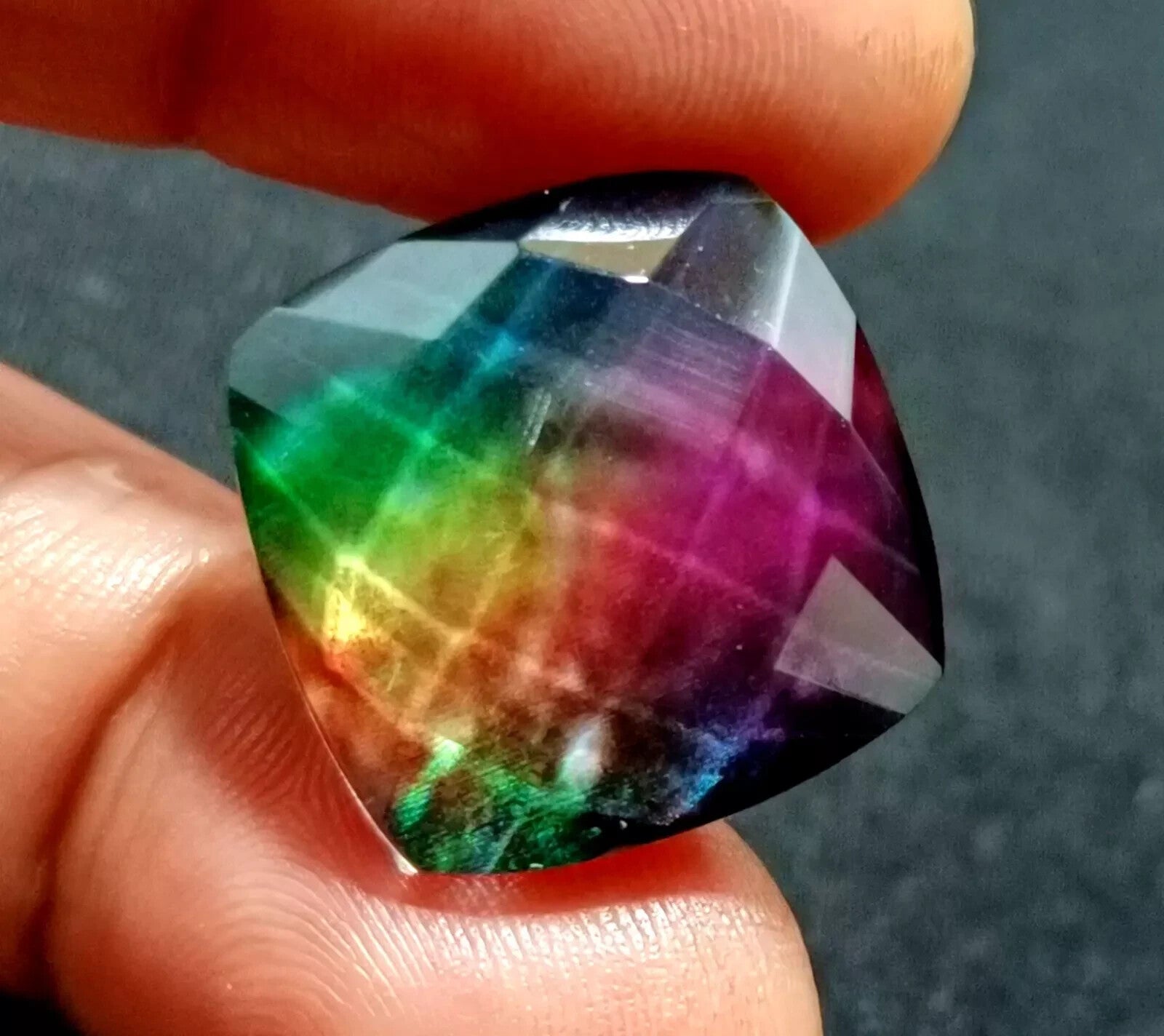 18.75 Ct Natural Ammolite Opal-Like Organic Doublet CERTIFIED Loose GEMSTONE