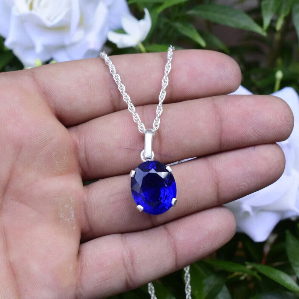 Certified 23.75 CT Natural Blue Sapphire Loose Gemstone Pendant In 925 Silver